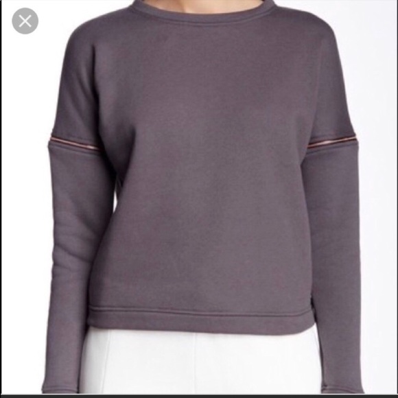 Lime & Vine Womens Small Grey Zip Off Sleeves Crewneck Sweatshirt - Picture 1 of 7